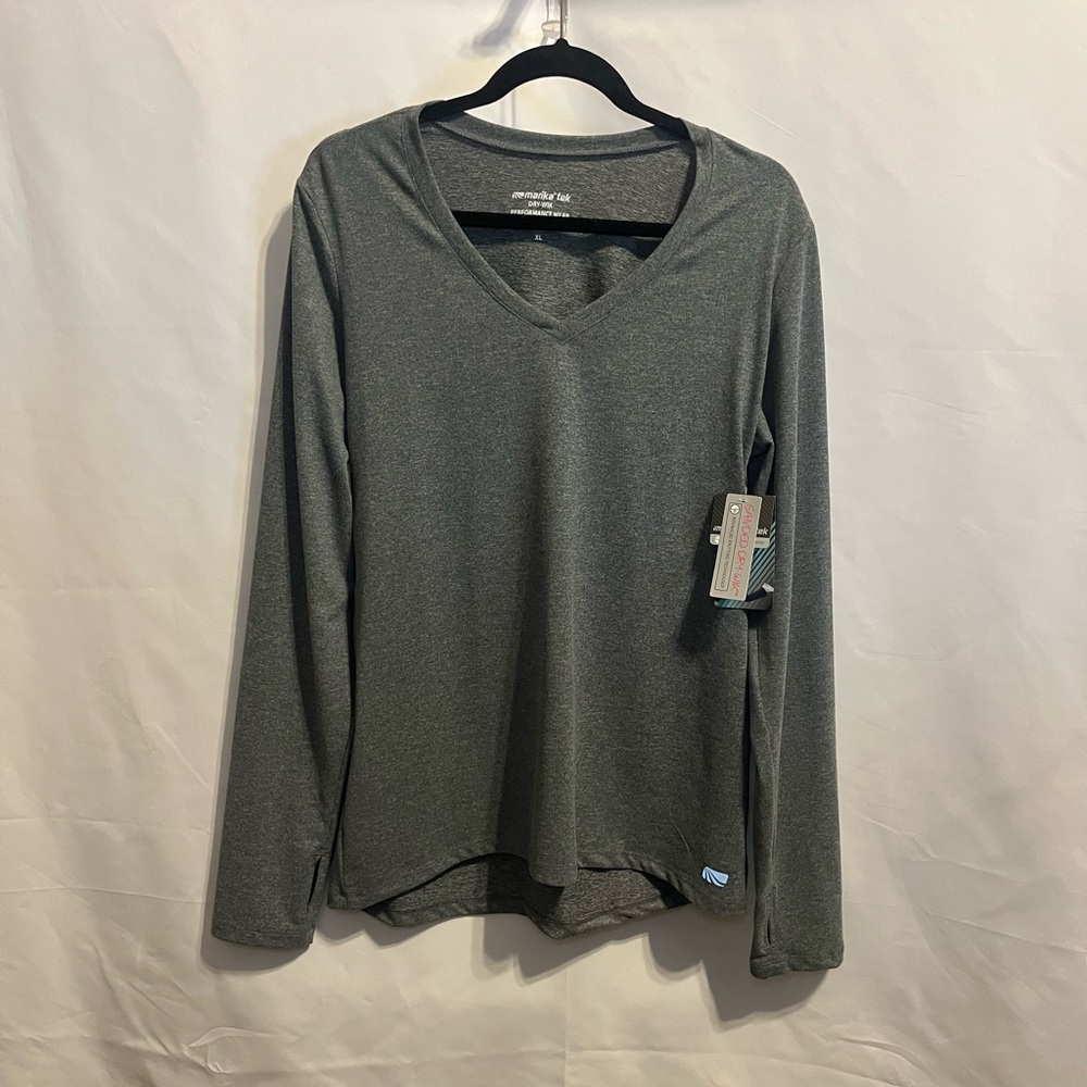 Marika Tek Gray Performance Wear Athletic Top Size XL